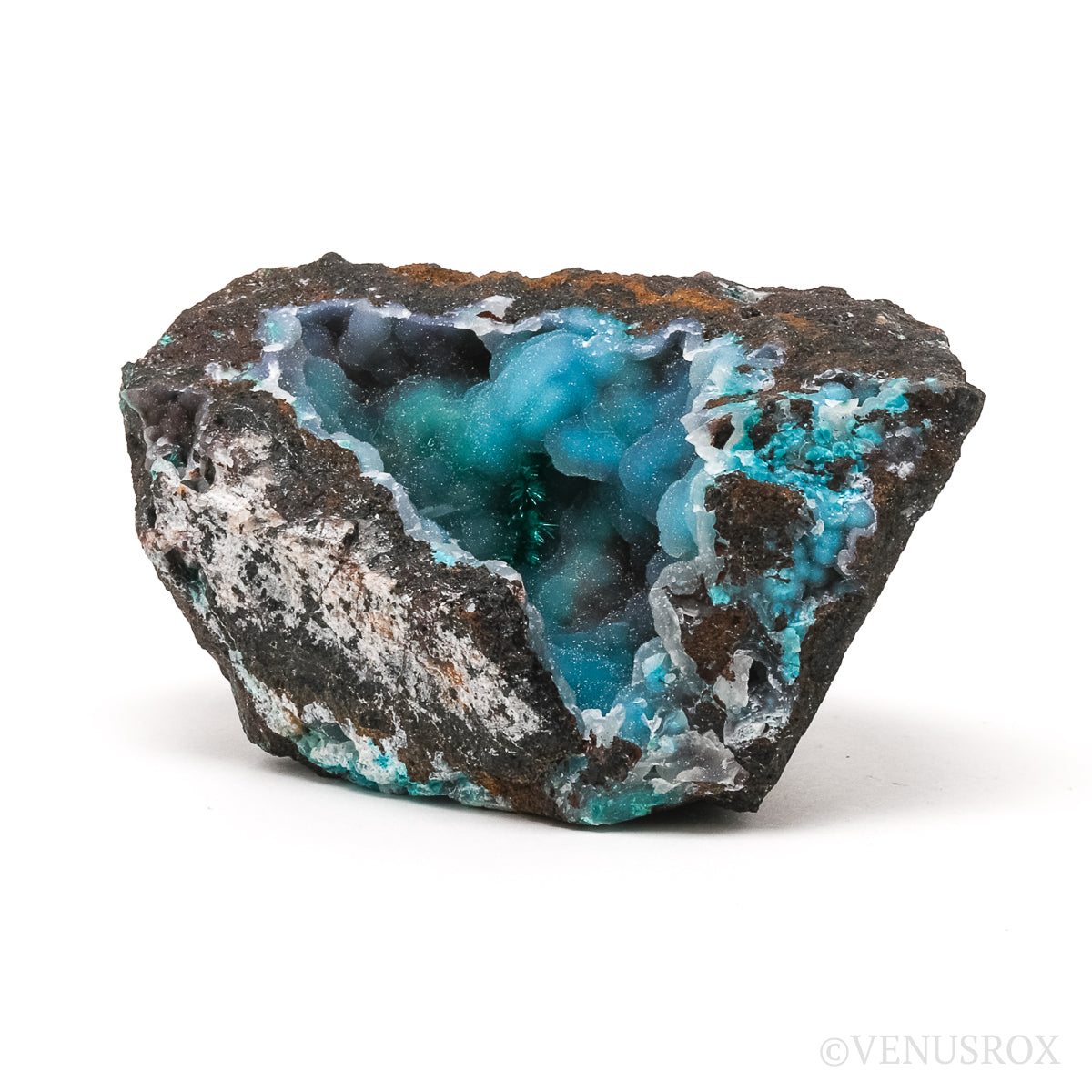 Chrysocolla with Quartz & Malachite Natural Crystal from the Lily Mine, Pisco Umay, Ica, Peru | Venusrox