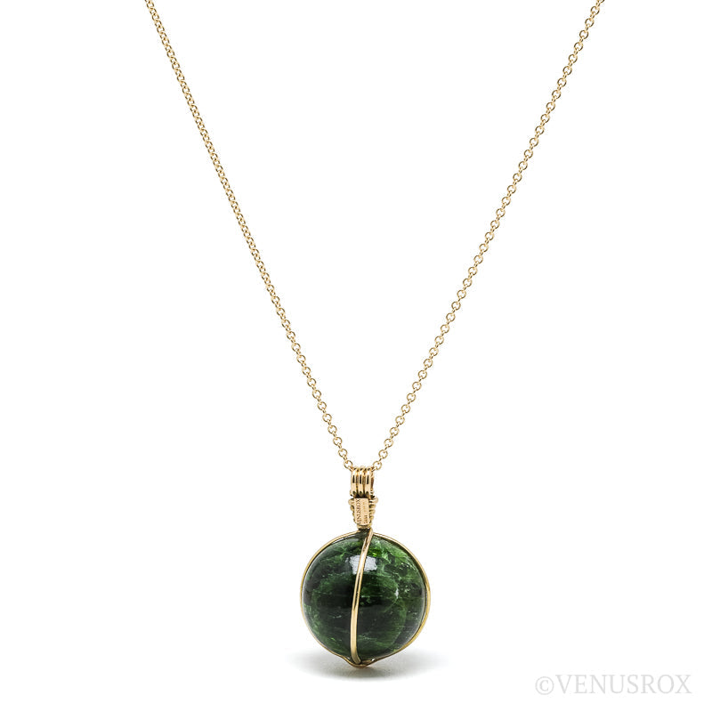 Chrome Diopside Polished Crystal Pendant from Russia | Venusrox