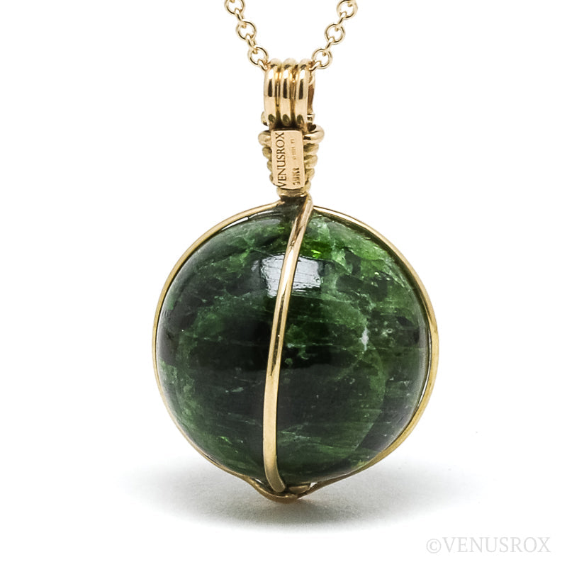 Chrome Diopside Polished Crystal Pendant from Russia | Venusrox