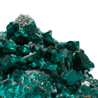 Dioptase with Calcite on Matrix Natural Cluster from Renéville, Kindanba District, Pool Department, Demacratic Republic of the Congo mounted on a bespoke stand | Venusrox