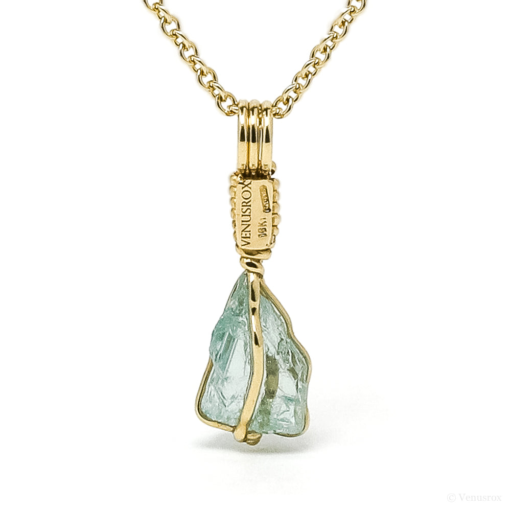Euclase Pendant wrapped in 18Kt Gold from Colombia | Venusrox