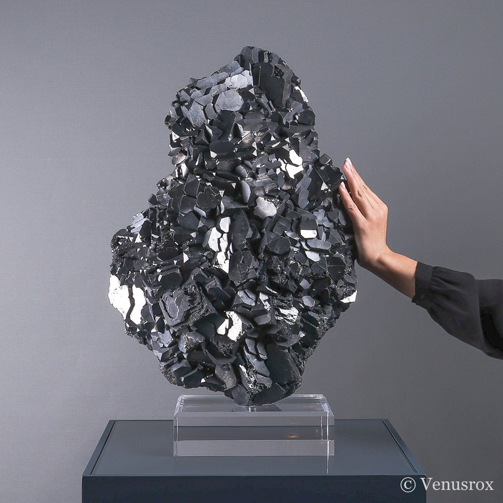 GALENA WITH PYRITE NATURAL CLUSTER - POLISHED CRYSTALS