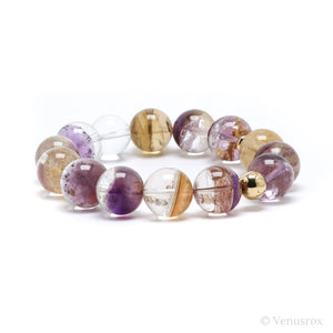 Golden Quartz / Amethyst Phantom Bracelet from Brazil | Venusrox