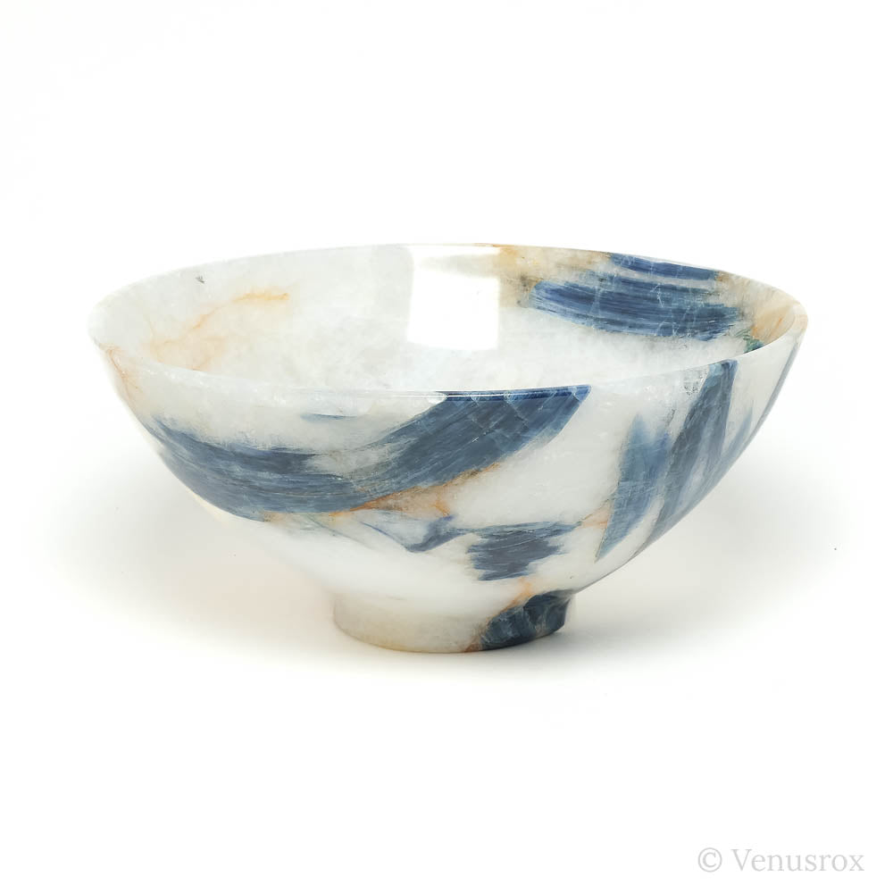 Blue Kyanite in Clear Quartz Polished Bowl from India | Venusrox