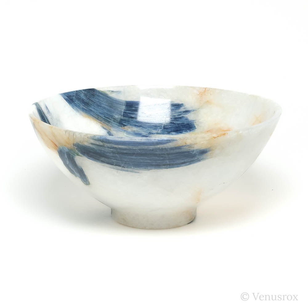 Blue Kyanite in Clear Quartz Polished Bowl from India | Venusrox