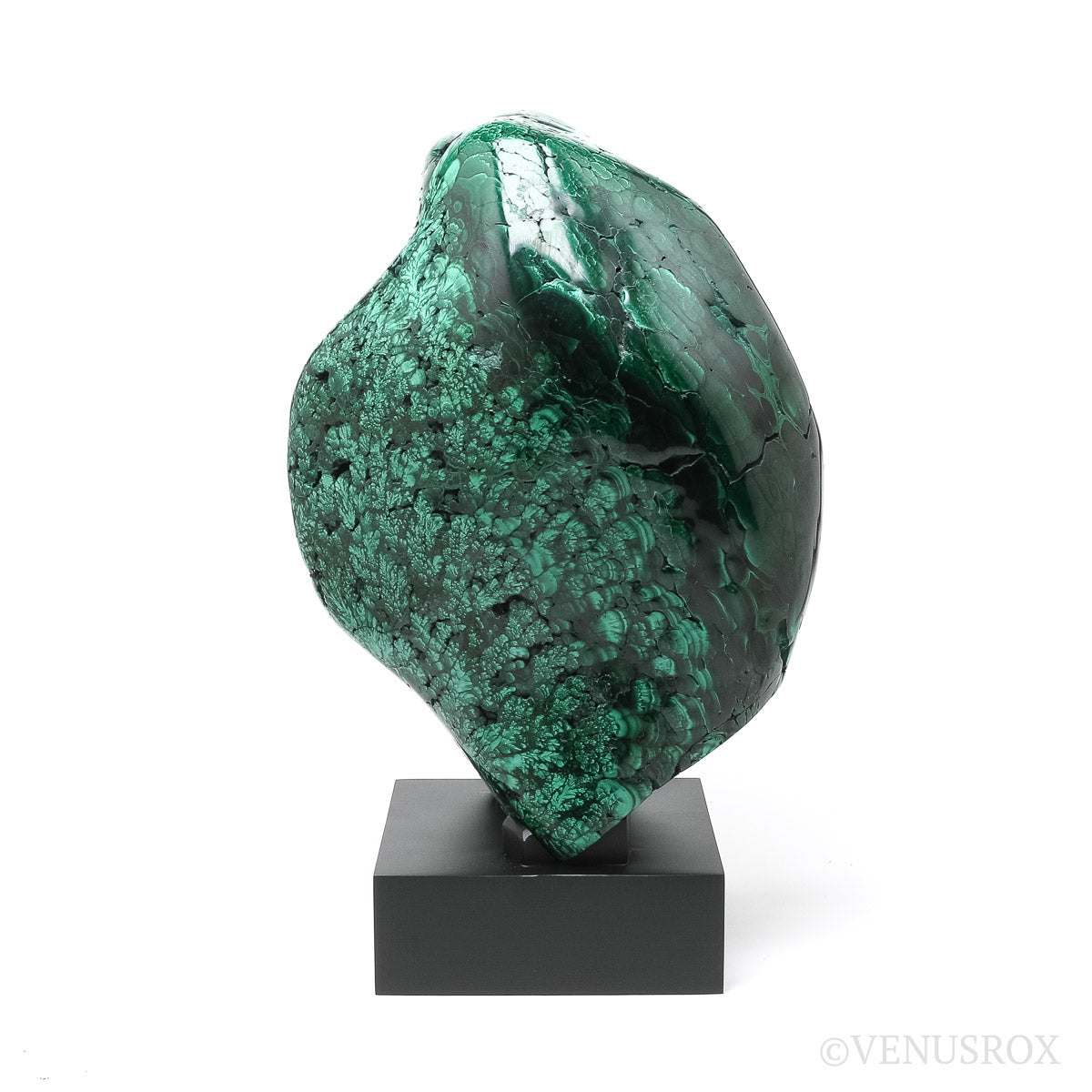 Malachite Polished Freeform from the Democratic Republic of the Congo mounted on a bespoke stand | Venusrox