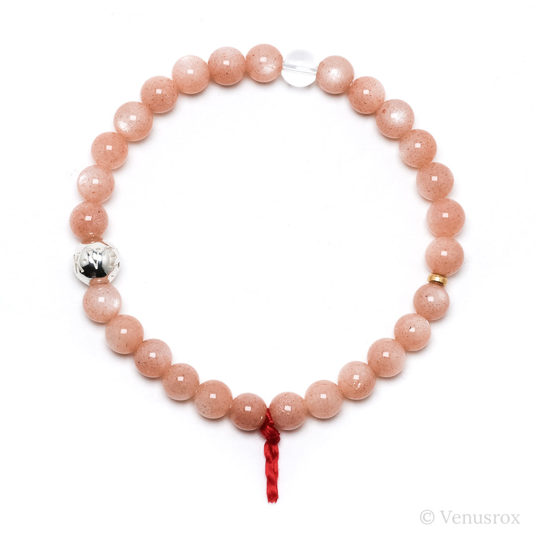 Peach Moonstone Bracelet from India | Venusrox