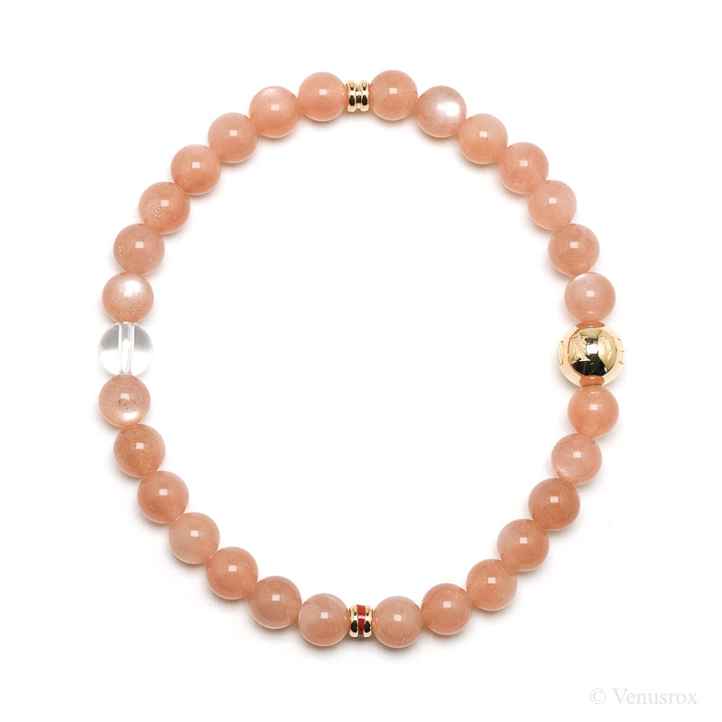 Peach Moonstone Bracelet from India | Venusrox