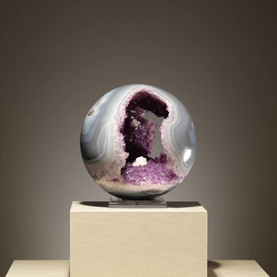 Amethyst with Quartz, Agate & Calcite Geode Sphere from Brazil | Venusrox