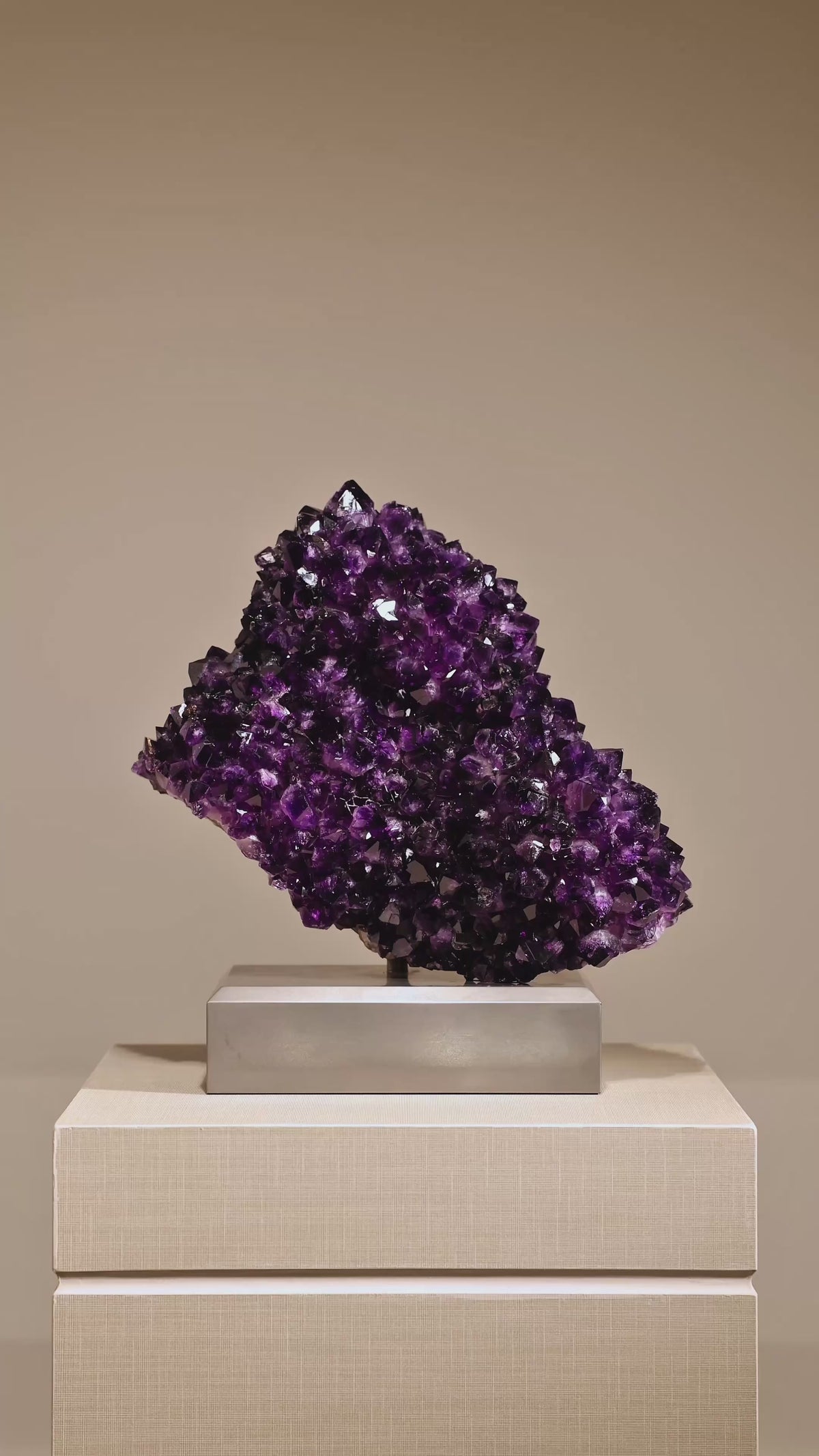 Amethyst Natural Cluster from Uruguay mounted on a bespoke stand | Venusrox