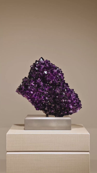 Amethyst Natural Cluster from Uruguay mounted on a bespoke stand | Venusrox