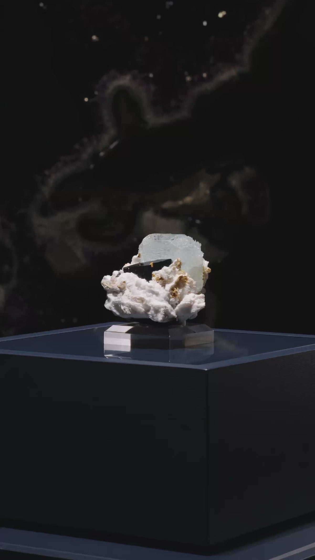 Aquamarine & Muscovite on Black Tourmaline & Albite Natural Cluster from Skardu, Gilgit-Baltistan, Pakistan | Venusrox