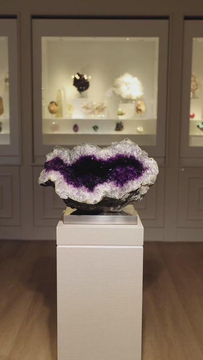 Amethyst Natural Cluster from Uruguay mounted on a bespoke stand | Venusrox