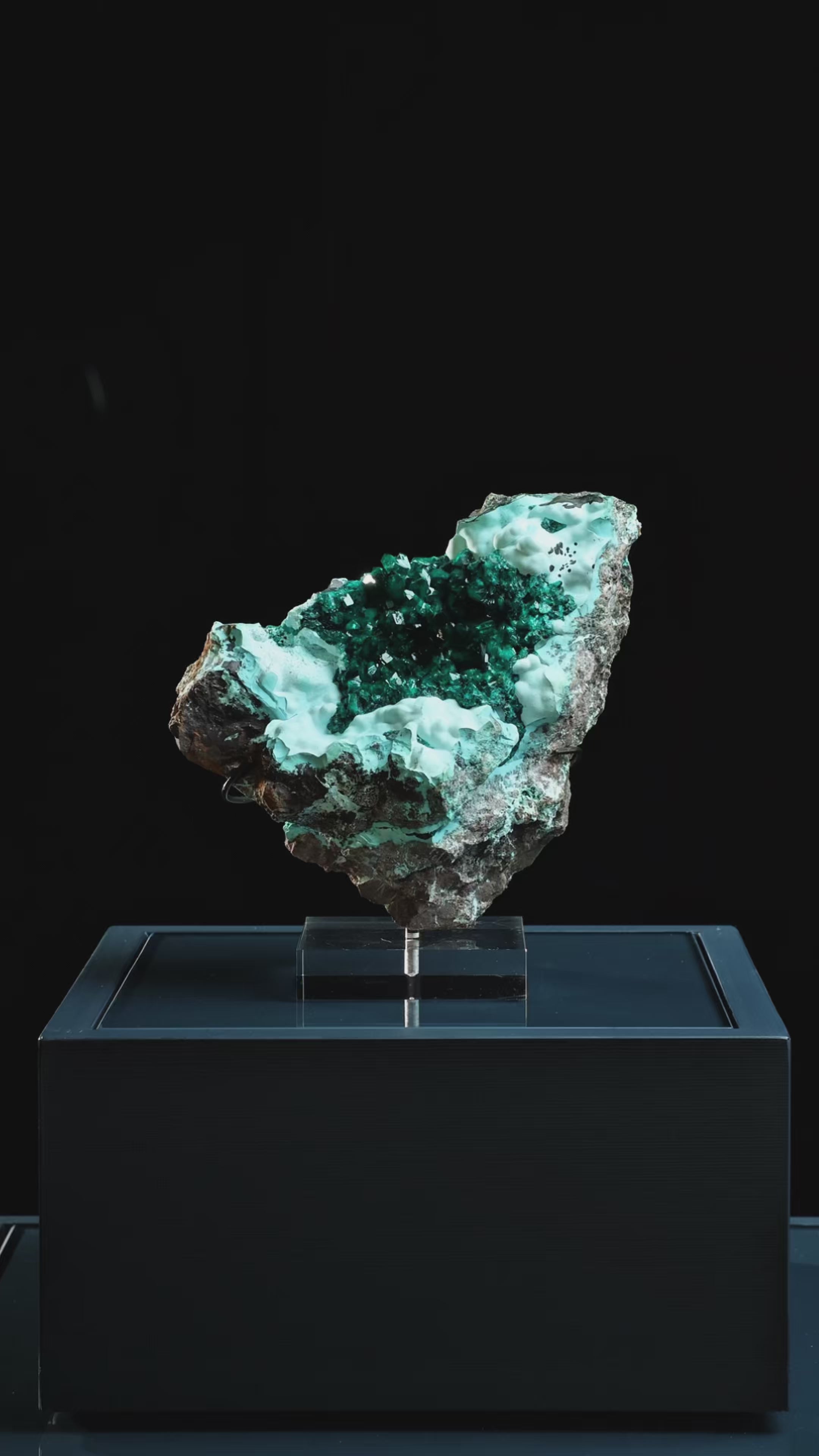 Dioptase with Chrysocolla on Matrix Natural Cluster | Venusrox