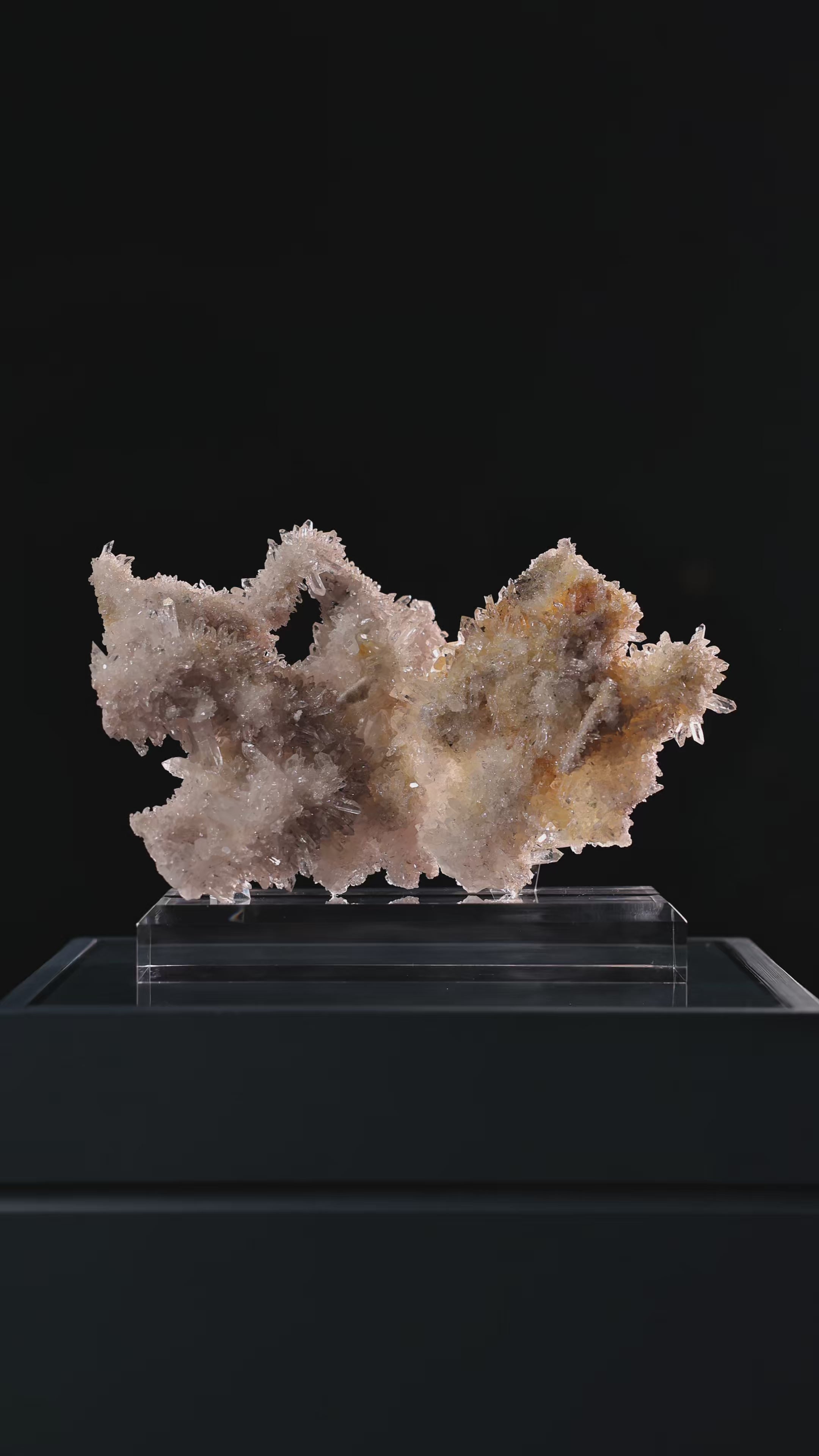 Clear Quartz Natural Cluster from the Santander Province, Colombia mounted on a bespoke stand | Venusrox