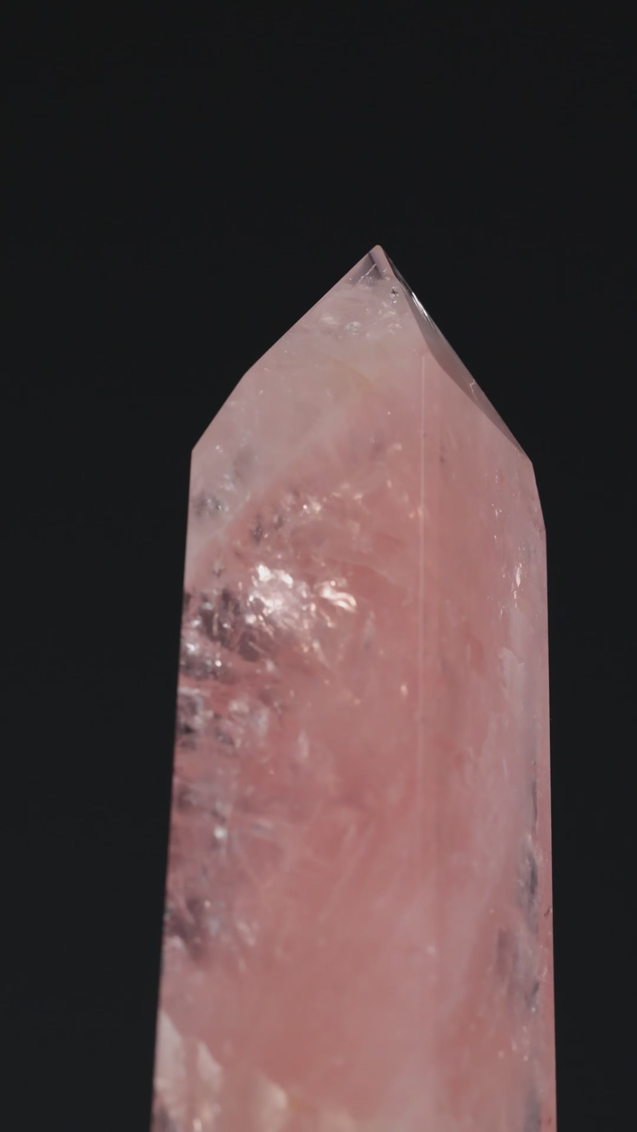 Rose Quartz Polished Point from Brazil mounted on a bespoke stand | Venusrox