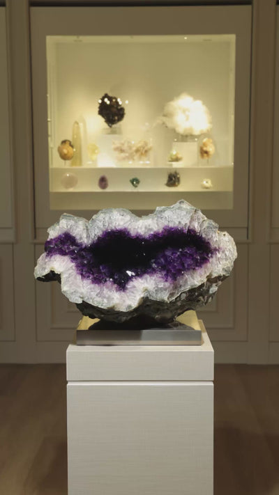 Amethyst Natural Cluster from Uruguay mounted on a bespoke stand | Venusrox