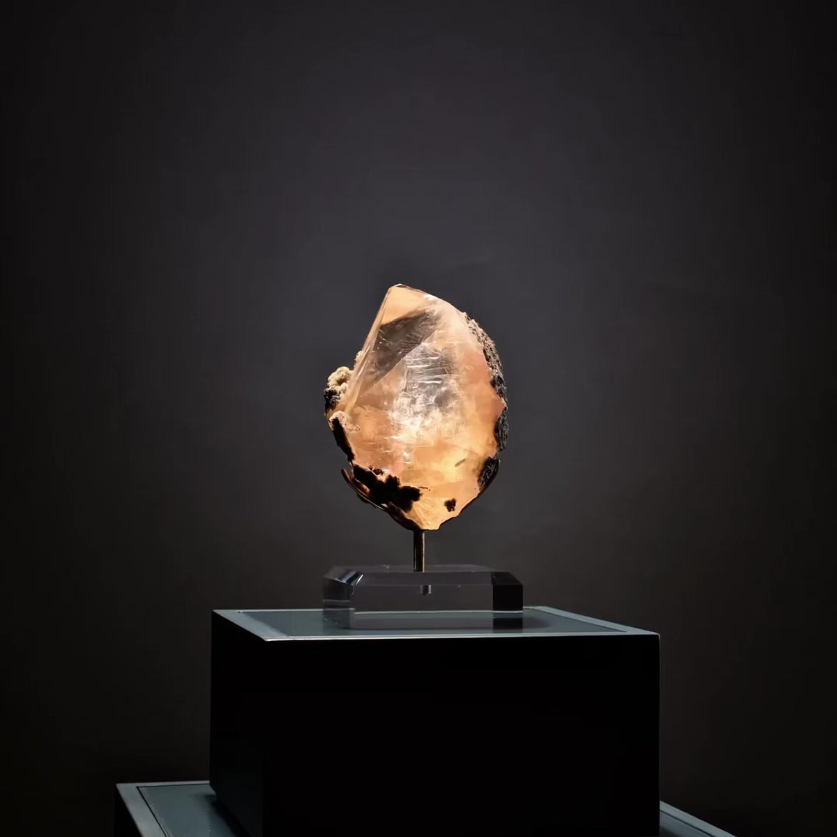 Calcite with Matrix Natural Crystal from India mounted on a bespoke stand | Venusrox
