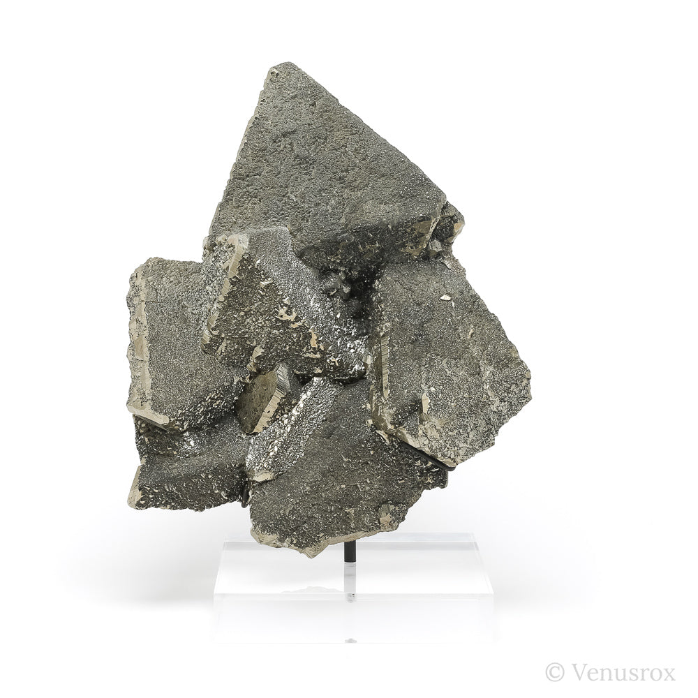 Pyrite Natural Cluster from the Huanzala Mine, Huallanca District, Huanuco Department, Perumounted on a bespoke stand | Venusrox