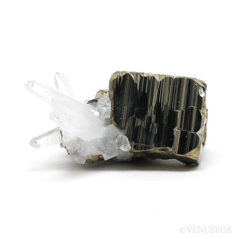 Pyrite with Quartz Natural Cluster from the Huanzala Mine, Huallanca District, Huanuco Department, Peru | Venusrox