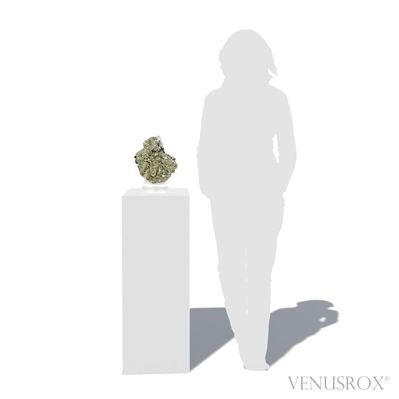 Pyrite with Clear Quartz & Sphalerite Natural Cluster from the Huanzala Mine, Huallanca District, Huanuco Department, Peru mounted on a bespoke stand | Venusrox