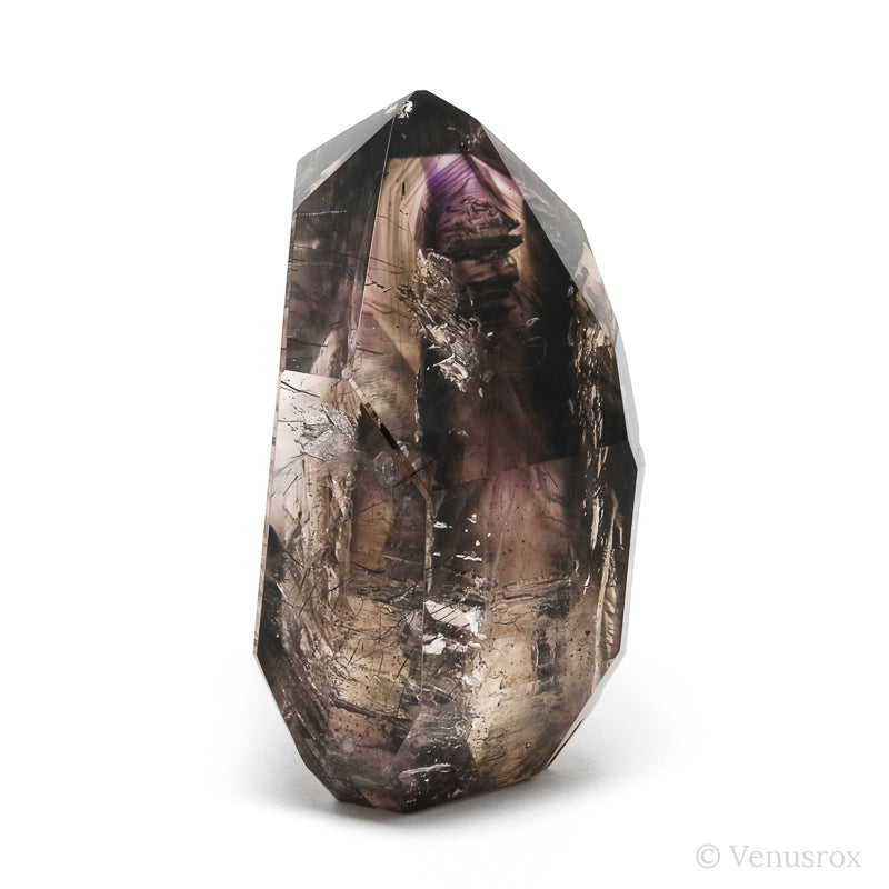 Amethyst & Smoky Phantom Quartz with Rutile inclusions Part Polished/Part Natural Point from Madagascar | Venusrox