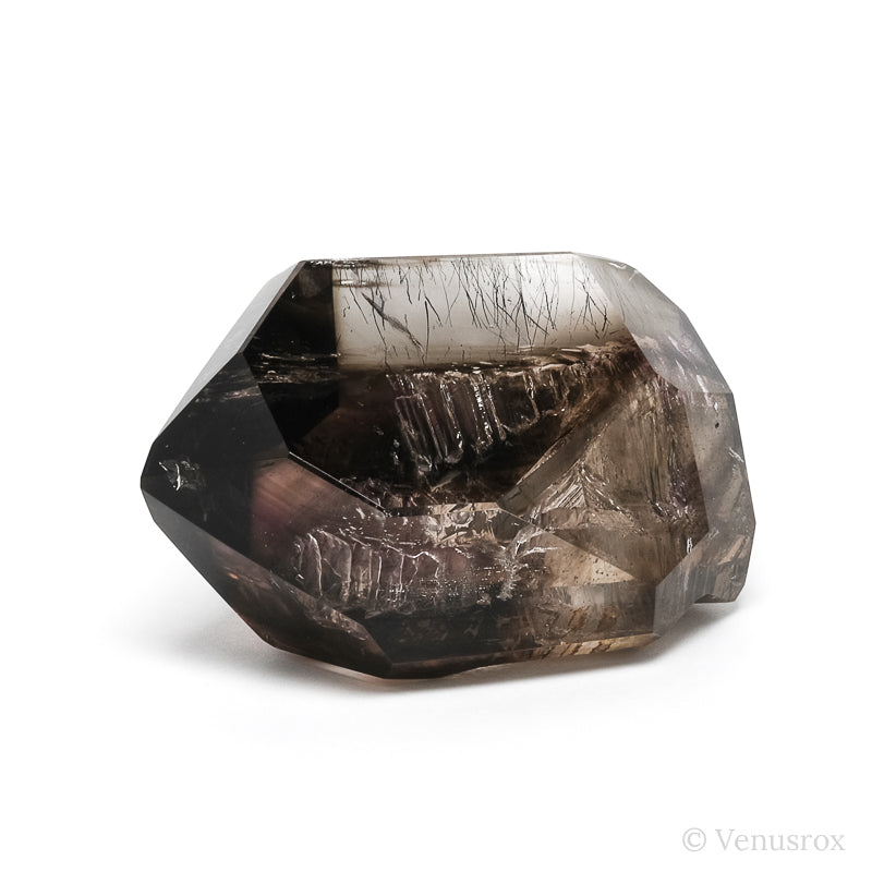Amethyst & Smoky Phantom Quartz with Rutile inclusions Part Polished/Part Natural Point from Madagascar | Venusrox
