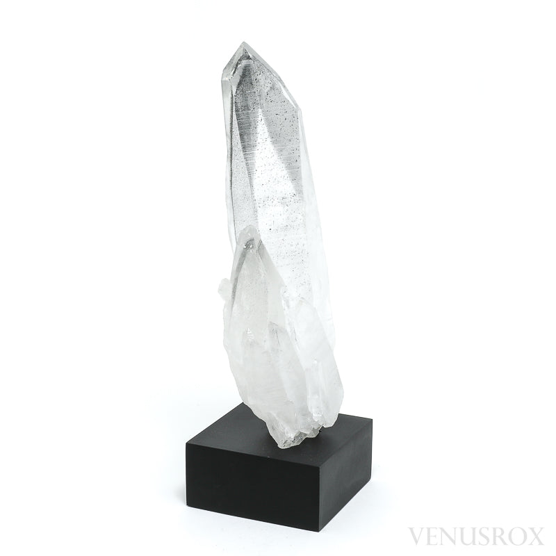 Black Phantom Lemurian Part Polished/Part Natural Point from Brazil mounted on a Bespoke Stand | Venusrox