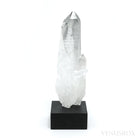 Black Phantom Lemurian Part Polished/Part Natural Point from Brazil mounted on a Bespoke Stand | Venusrox
