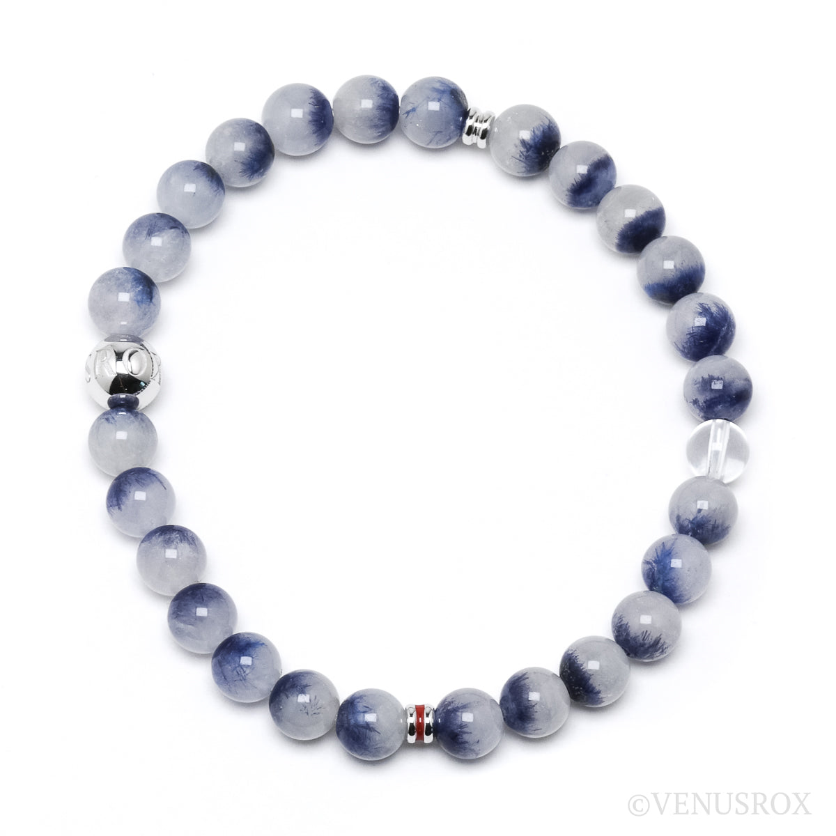Blue Quartz (Dumortierite) Bracelet from the Vaca Morta quarry, Serra da Vereda, Boquira, Bahia, Brazil | Venusrox