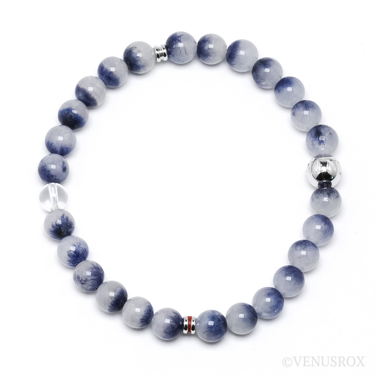 Blue Quartz (Dumortierite) Bracelet from the Vaca Morta quarry, Serra da Vereda, Boquira, Bahia, Brazil | Venusrox