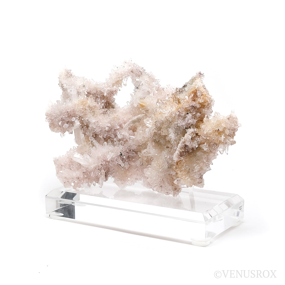 Clear Quartz Natural Cluster from the Santander Province, Colombia mounted on a bespoke stand | Venusrox