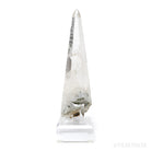 Clear Quartz with Albite & Mica Part Polished/Part Natural Point from Brazil mounted on a bespoke stand | Venusrox
