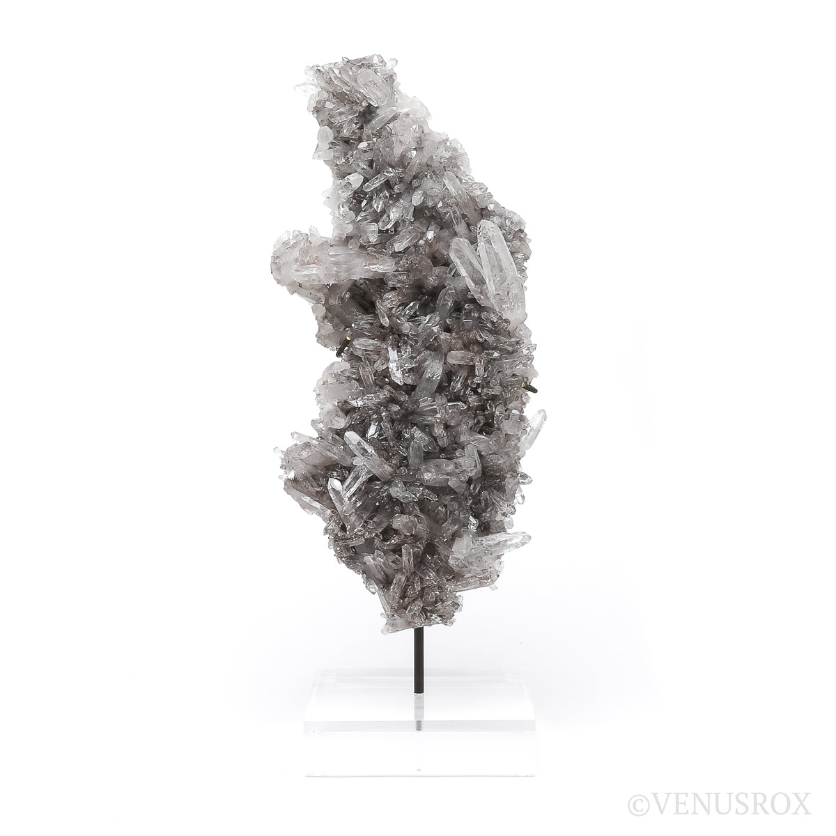 Clear Quartz with Granite Natural Cluster from Brazil mounted on a bespoke stand | Venusrox