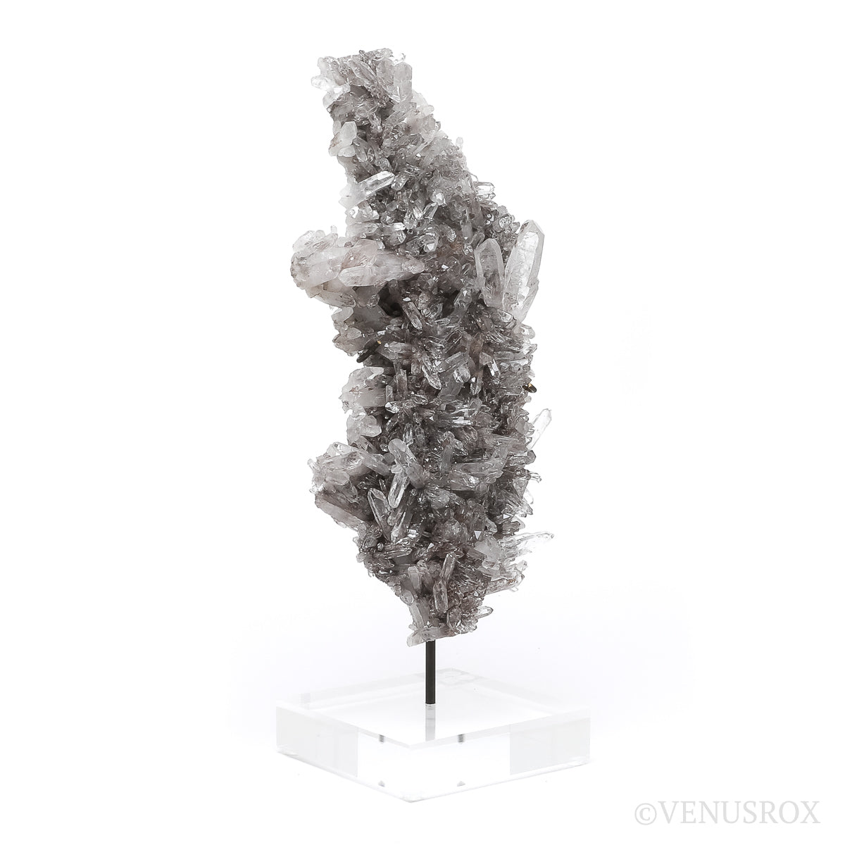 Clear Quartz with Granite Natural Cluster from Brazil mounted on a bespoke stand | Venusrox