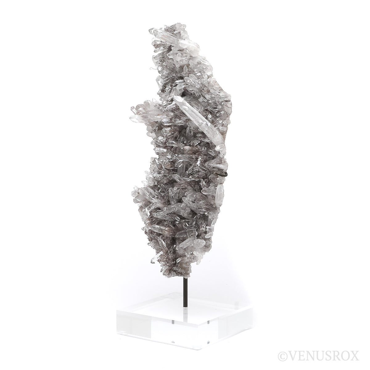 Clear Quartz with Granite Natural Cluster from Brazil mounted on a bespoke stand | Venusrox