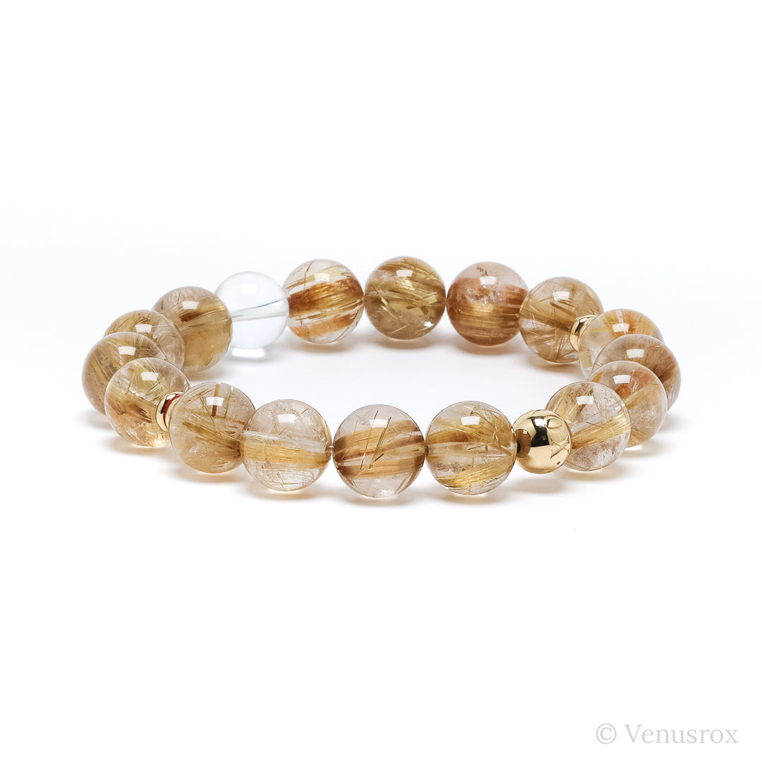 Golden Rutilated Quartz Bracelet from Brazil | Venusrox