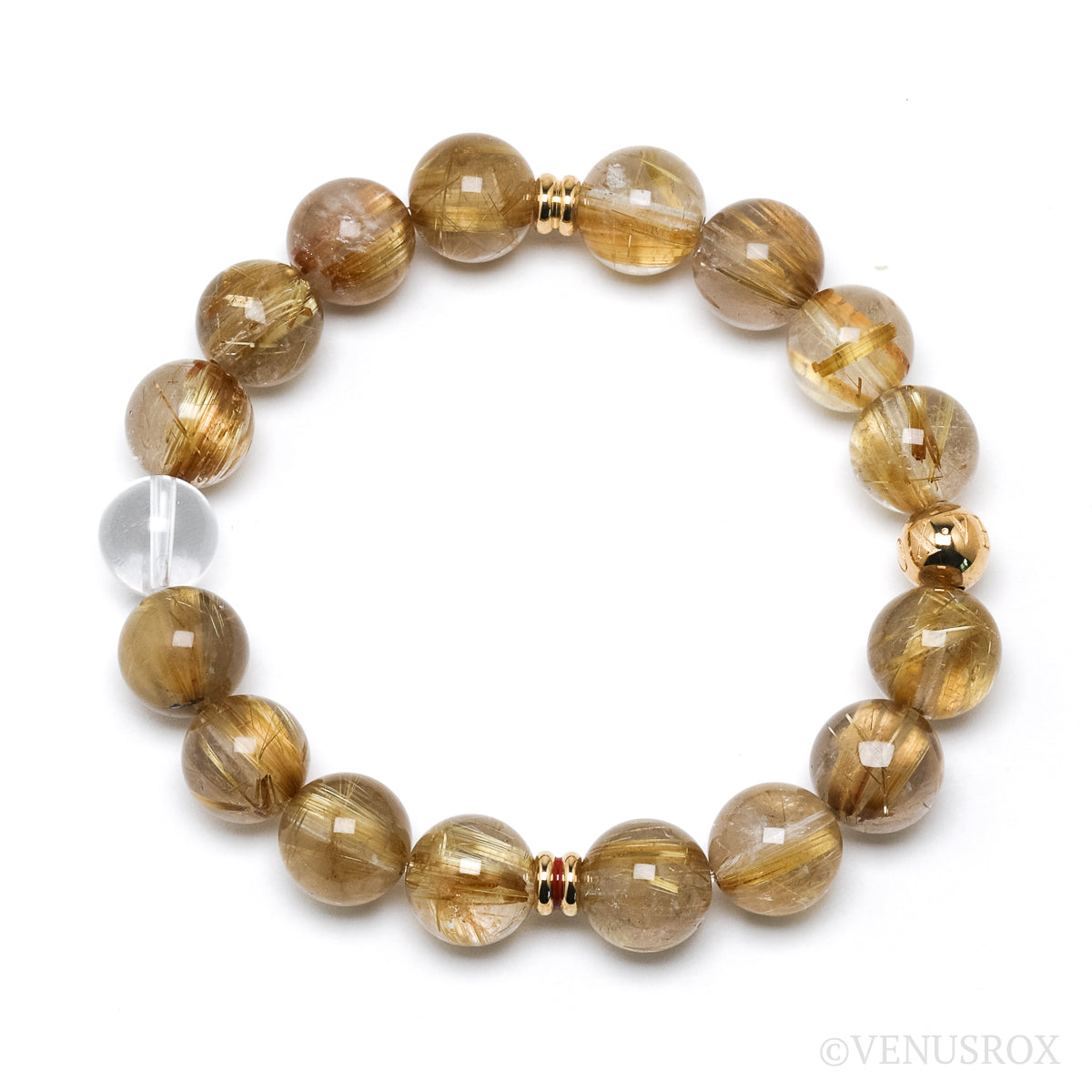 Golden Rutilated Quartz Bracelet from Brazil | Venusrox