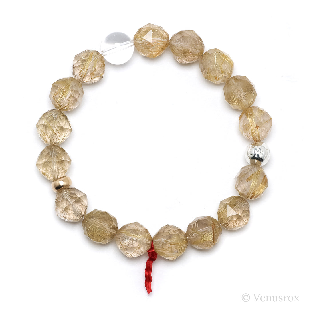 Golden Rutilated Quartz Bracelet from Brazil | Venusrox