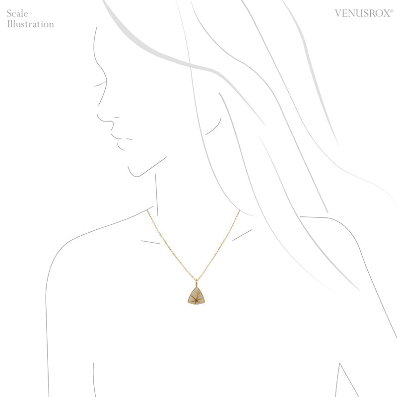 Golden Rutilated Quartz Pendant wrapped in 18Kt Gold from Novo Horizonte, Bahia, Brazil | Venusrox