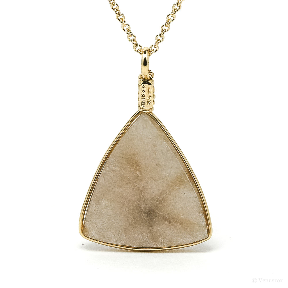 Golden Rutilated Quartz Pendant wrapped in 18Kt Gold from Novo Horizonte, Bahia, Brazil | Venusrox