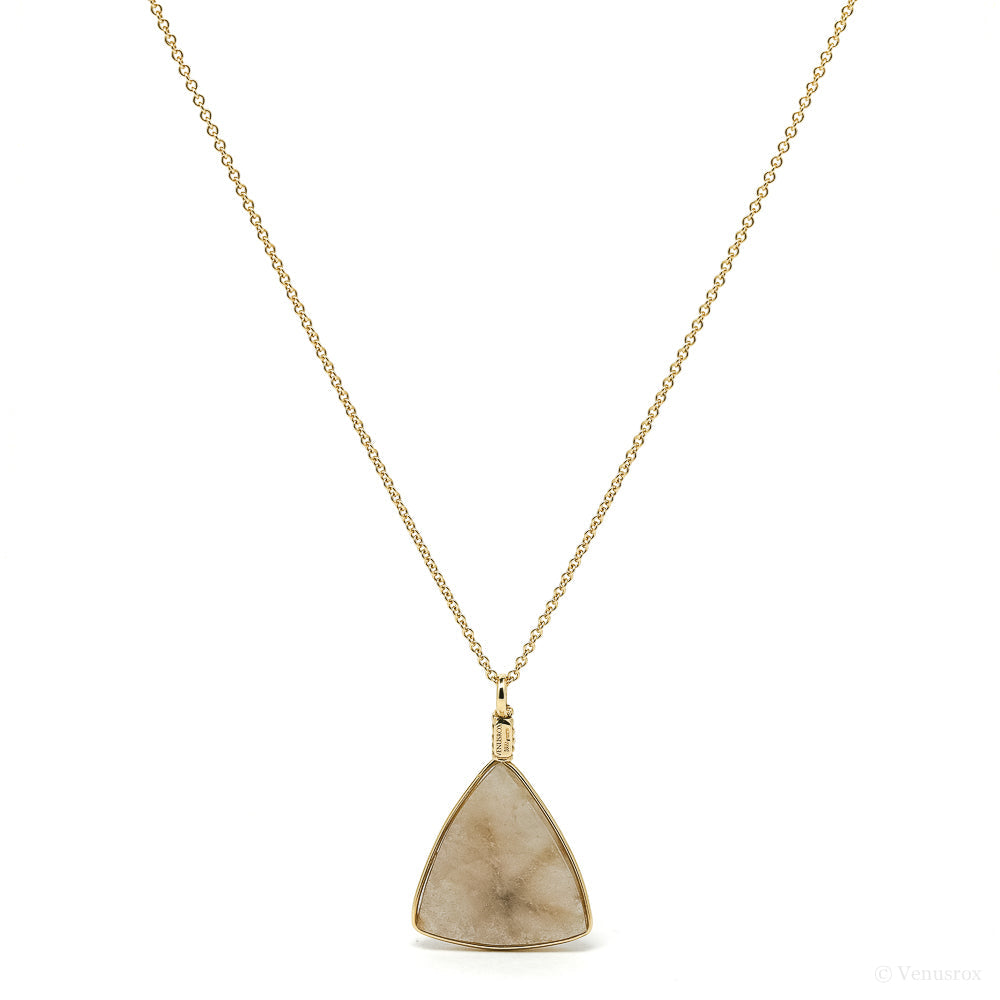 Golden Rutilated Quartz Pendant wrapped in 18Kt Gold from Novo Horizonte, Bahia, Brazil | Venusrox