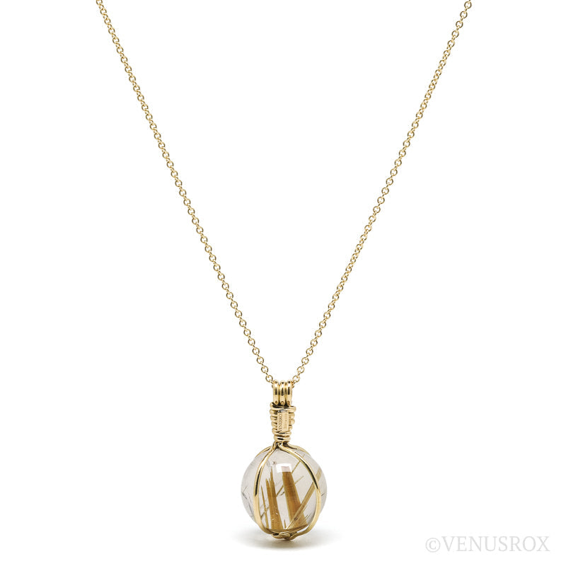Golden Rutilated Quartz Pendant from Novo Horizonte, Bahia, Brazil | Venusrox