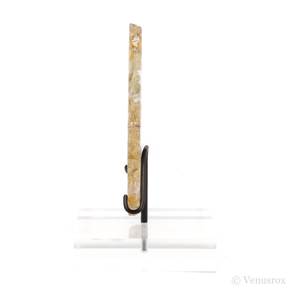 Golden Quartz with Agate Polished Slice from Brazil mounted on a bespoke stand | Venusrox