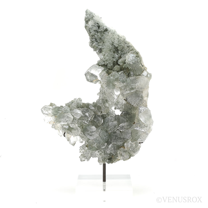 Himalayan Chlorite Quartz Natural Cluster from the Meru Peak Foot Hills, Garhwal, Uttarakhand, Indian Himalayas mounted on a bespoke stand | Venusrox