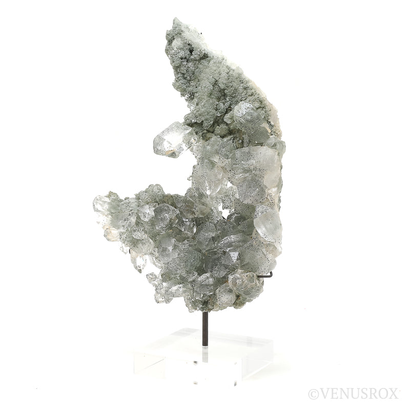 Himalayan Chlorite Quartz Natural Cluster from the Meru Peak Foot Hills, Garhwal, Uttarakhand, Indian Himalayas mounted on a bespoke stand | Venusrox