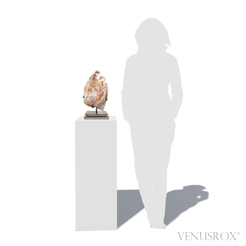 Rutilated Lodalite Quartz Polished/Natural Point from Brazil mounted on a bespoke stand | Venusrox