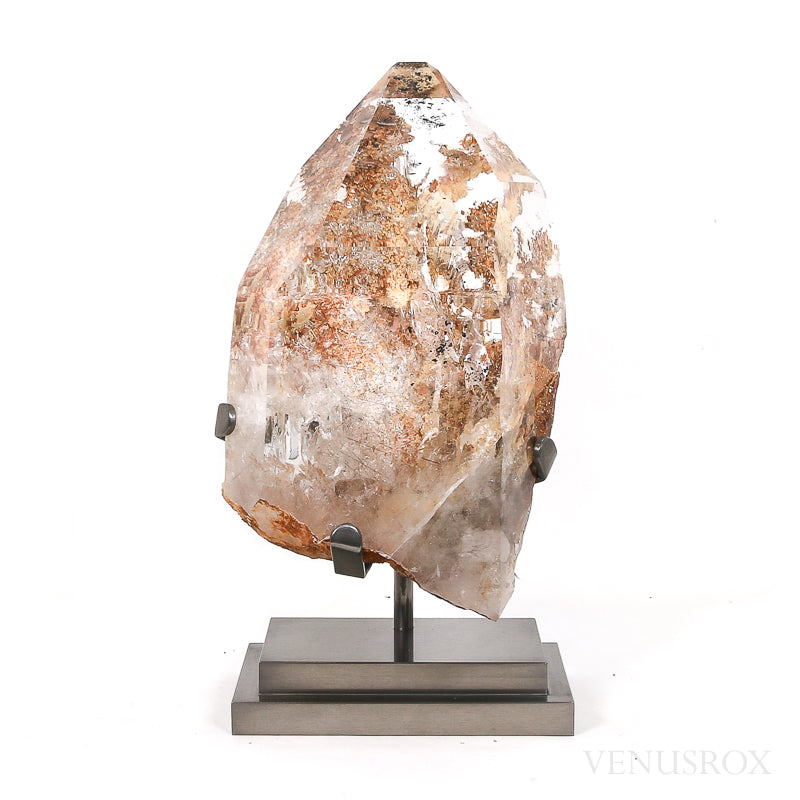 Rutilated Lodalite Quartz Part Polished Point from Brazil mounted on a bespoke stand | Venusrox