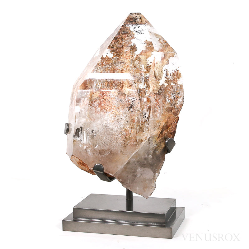 Rutilated Lodalite Quartz Polished/Natural Point from Brazil mounted on a bespoke stand | Venusrox