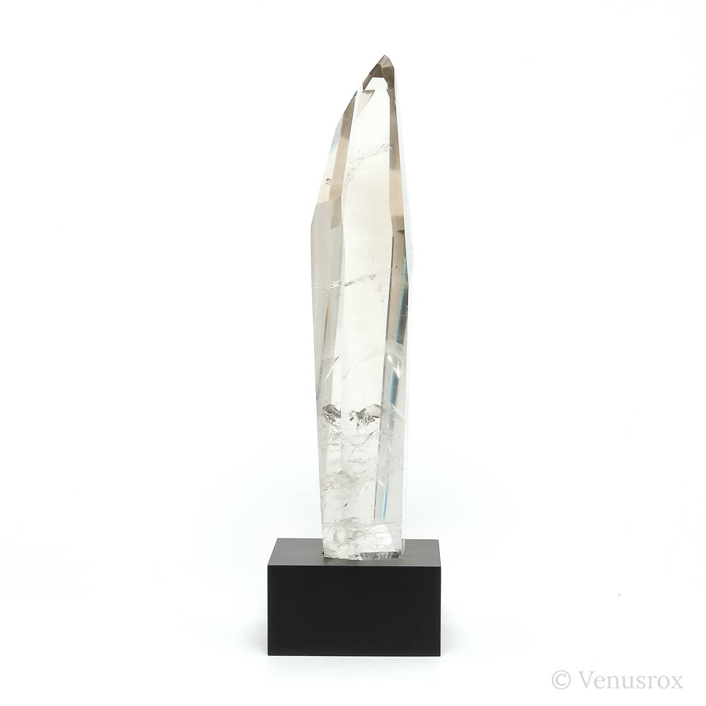 Smoky Phantom Lemurian Quartz Part Polished/Part Natural Point from Brazil mounted on a bespoke stand | Venusrox